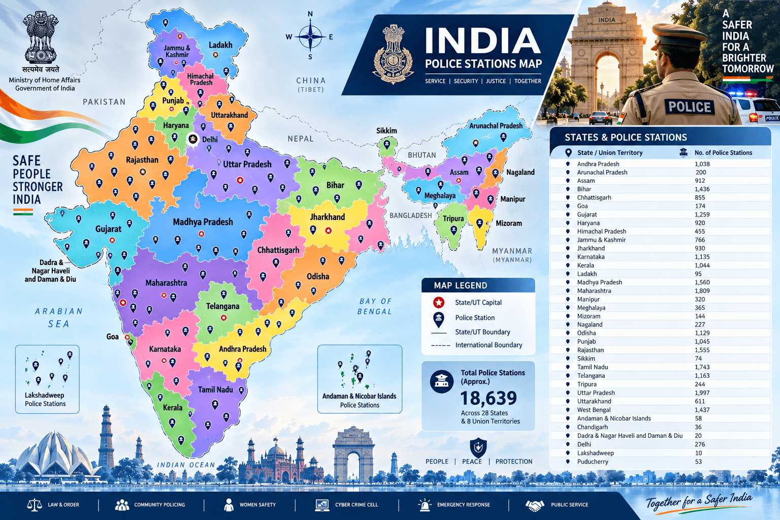 Map showing police stations near me across India
